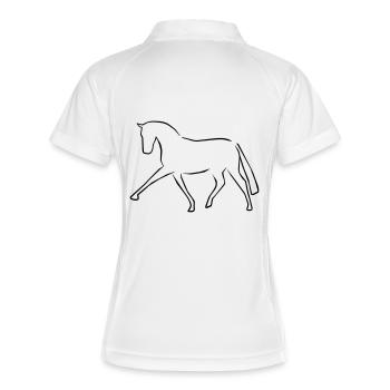2541614 115410785 Dressurpferd - Frauen Polo atmungsaktiv - Weiß/Navy - Hinten