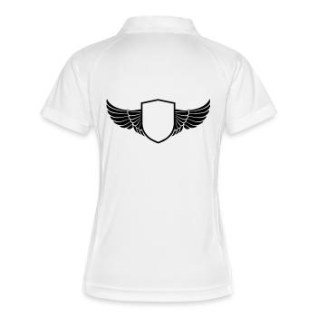 wings shield - Frauen Polo atmungsaktiv - Weiß/Navy - Hinten