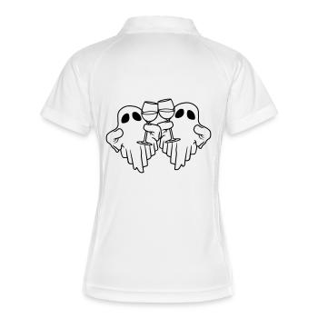 2 spiritueux à boire du vin - Polo respirant Femme - blanc/marine - Dos