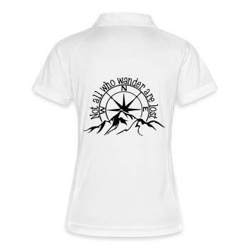 Nicht alle, die wandern, sind verloren. - Frauen Polo atmungsaktiv - Weiß/Navy - Hinten