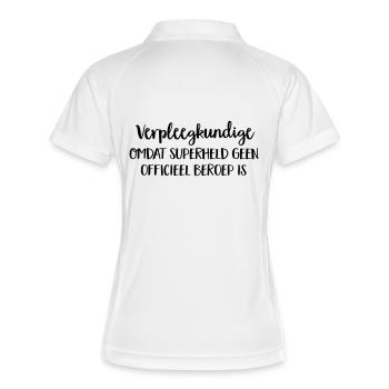 verpleegkundige - Frauen Polo atmungsaktiv - Weiß/Navy - Hinten