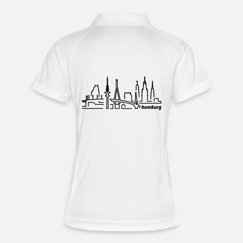 hamburg_lines - Women's Polo breathable - white/navy