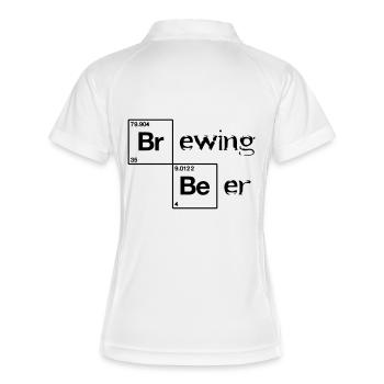 Brewing Beer - Frauen Polo atmungsaktiv - Weiß/Navy - Hinten
