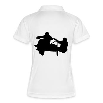 Sidecarcross - Motocross - Frauen Polo atmungsaktiv - Weiß/Navy - Hinten