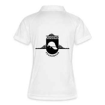 Jugend Feuerwehr - Frauen Polo atmungsaktiv - Weiß/Navy - Hinten
