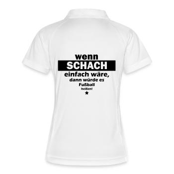 schach einfach - Frauen Polo atmungsaktiv - Weiß/Navy - Hinten