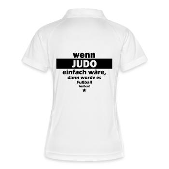 judo einfach - Frauen Polo atmungsaktiv - Weiß/Navy - Hinten