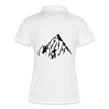 Felsiger Berggipfel - Frauen Polo atmungsaktiv - Weiß/Navy - Hinten