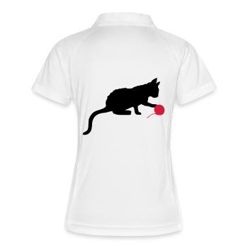 Kitten plays wool ball outline - Women's Polo breathable - white/navy - Back