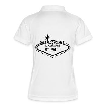 Welcome to St-Pauli - Frauen Polo atmungsaktiv - Weiß/Navy - Hinten