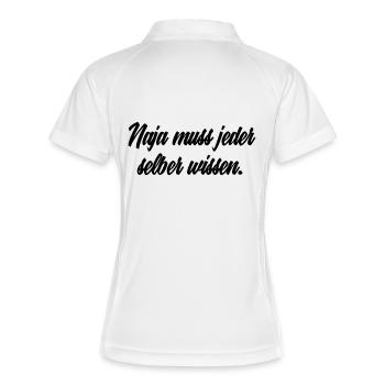 Muss jeder selber wissen - Frauen Polo atmungsaktiv - Weiß/Navy - Hinten