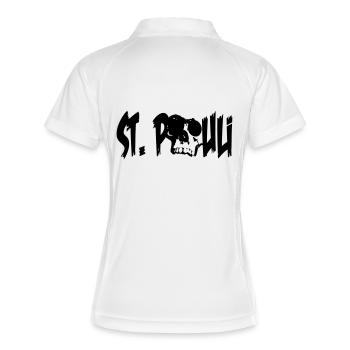 st pauli schädel - Frauen Polo atmungsaktiv - Weiß/Navy - Hinten