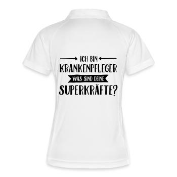 Ich Bin Krankenpfleger Was Sind Deine Superkräfte - Frauen Polo atmungsaktiv - Weiß/Navy - Hinten