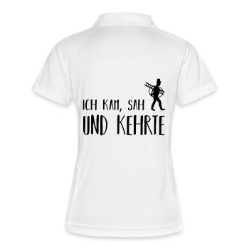 ich kam, sah und kehrte - Frauen Polo atmungsaktiv - Weiß/Navy - Hinten
