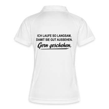 laufen - Frauen Polo atmungsaktiv - Weiß/Navy - Hinten