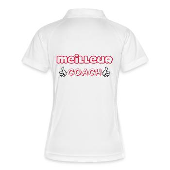 MEILLEUR COACH - Polo respirant Femme - blanc/marine - Dos