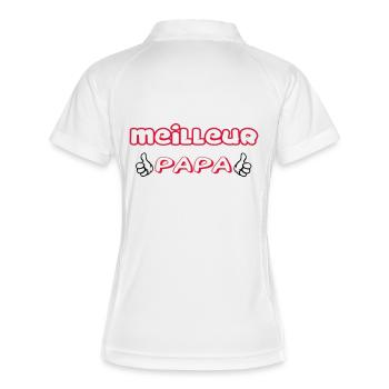 BESTER VATER - Frauen Polo atmungsaktiv - Weiß/Navy - Hinten