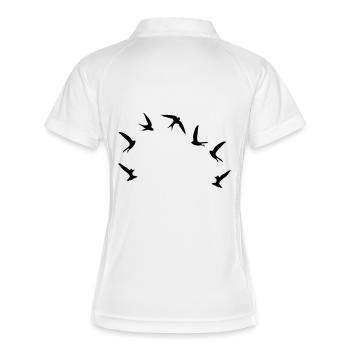 Mauersegler / swifts (1c) - Polo respirant Femme - blanc/marine - Dos