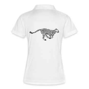 Leopard - Frauen Polo atmungsaktiv - Weiß/Navy - Hinten