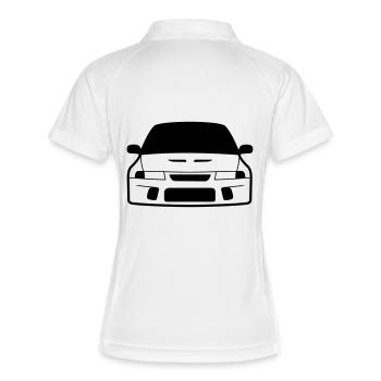 JDM Evo6 | T-shirts JDM - Frauen Polo atmungsaktiv - Weiß/Navy - Hinten