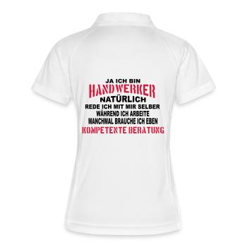 Handwerker Beratung - Frauen Polo atmungsaktiv - Weiß/Navy - Hinten