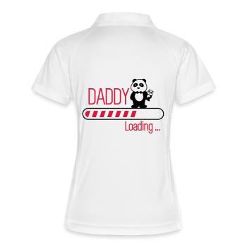 daddy loading - Frauen Polo atmungsaktiv - Weiß/Navy - Hinten