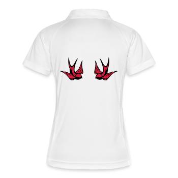 swallow - Frauen Polo atmungsaktiv - Weiß/Navy - Hinten