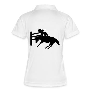 Pony - Frauen Polo atmungsaktiv - Weiß/Navy - Hinten