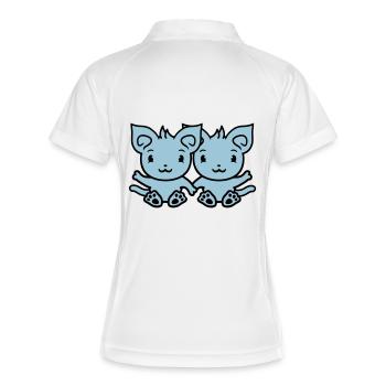 Deux chats heureux 2 amis Couple Équipe Couple - Polo respirant Femme - blanc/marine - Dos