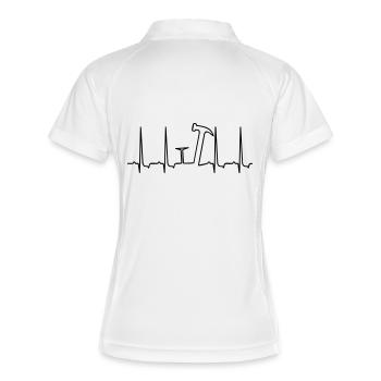 mein Herz schlägt für's Handwerk / beat 4 tools ( - Frauen Polo atmungsaktiv - Weiß/Navy - Hinten