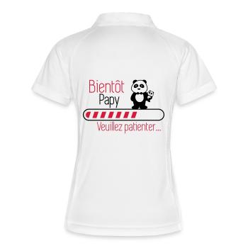 Bientôt papy - Futur Papi - Polo respirant Femme - blanc/marine - Dos