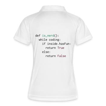 Python Definition von Nerd - Frauen Polo atmungsaktiv - Weiß/Navy - Hinten
