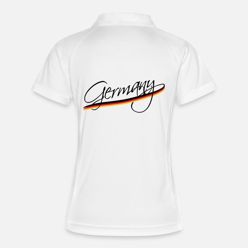 Germany - Frauen Polo atmungsaktiv - Weiß/Navy