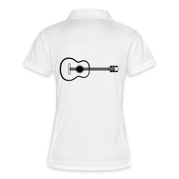 Gitarre Akustik Musik Kunst - Frauen Polo atmungsaktiv - Weiß/Navy - Hinten