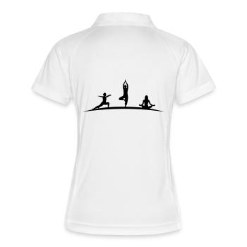 Frauen Yoga - Frauen Polo atmungsaktiv - Weiß/Navy - Hinten