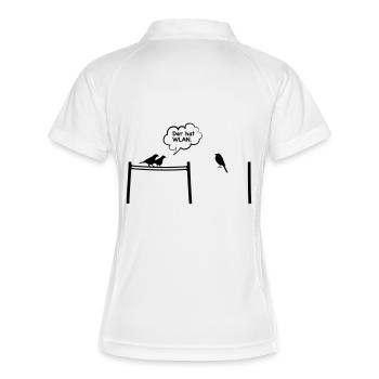 bird powerline sans fil câble internet wifi - Polo respirant Femme - blanc/marine - Dos