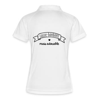 Casse bonbons mais adorable - Polo respirant Femme - blanc/marine - Dos