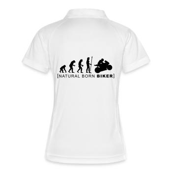 natural born biker - Women's Polo breathable - white/navy - Back