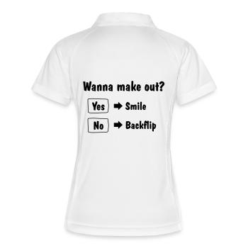 Wanna make out - Frauen Polo atmungsaktiv - Weiß/Navy - Hinten