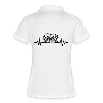 Bier - Frauen Polo atmungsaktiv - Weiß/Navy - Hinten