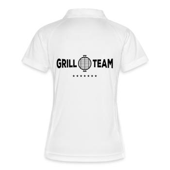 grill team - Frauen Polo atmungsaktiv - Weiß/Navy - Hinten