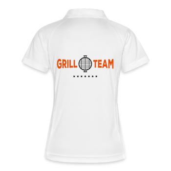 grill team grill - Frauen Polo atmungsaktiv - Weiß/Navy - Hinten