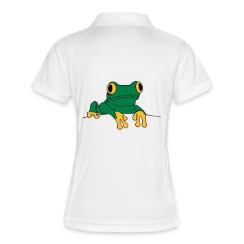 frosch - Frauen Polo atmungsaktiv - Weiß/Navy - Hinten