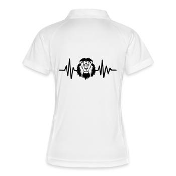 Löwe - Frauen Polo atmungsaktiv - Weiß/Navy - Hinten