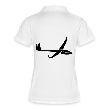 ASG29 Segelflug - Frauen Polo atmungsaktiv - Weiß/Navy - Hinten