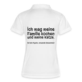 Ich mag meine Familie kochen - Frauen Polo atmungsaktiv - Weiß/Navy - Hinten