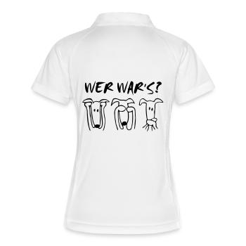 wer-wars? - Frauen Polo atmungsaktiv - Weiß/Navy - Hinten