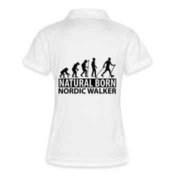 natural_born_nordic_walker__f1 - Frauen Polo atmungsaktiv - Weiß/Navy - Hinten