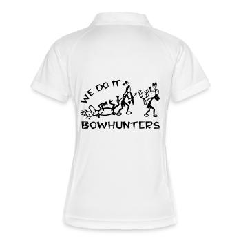bowhunters - Frauen Polo atmungsaktiv - Weiß/Navy - Hinten