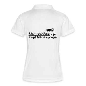 Fallschirmspringer Sport Geschenk - Frauen Polo atmungsaktiv - Weiß/Navy - Hinten